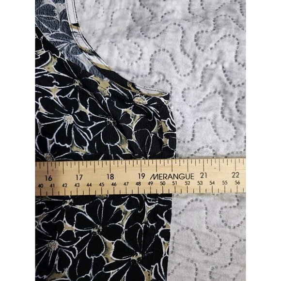 Habitat Clothes To Live In Black And Gold Floral Tank Dress Shark Hem Size Small - Picture 10 of 12